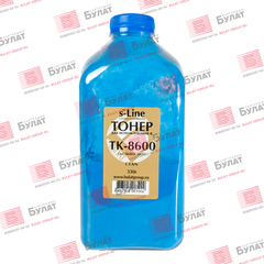 Тонер с девелопером БУЛАТ s-Line TK-8600 для Kyocera FS-C8600, FS-C8650 (Голубой, банка 330 г)