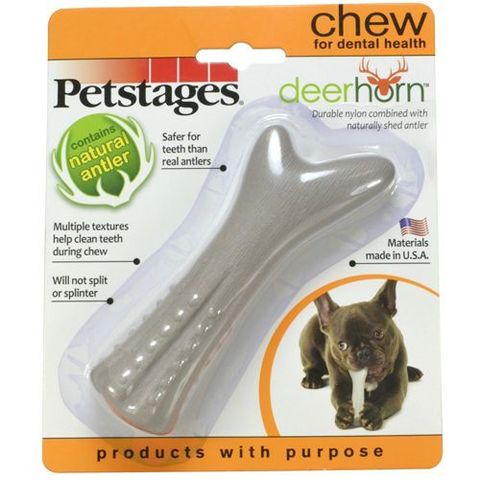 Petstages игрушка для собак Deerhorn, с оленьими рогами 12 см маленькая