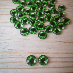 Глазки стеклянные круглые клеевые Зеленые 10мм (2шт)