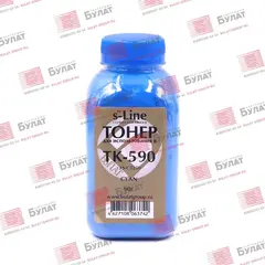 Тонер БУЛАТ s-Line TK-590 для Kyocera FS-C5250 (Голубой, банка 90 г)