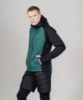Премиальный костюм для лыж и зимнего бега Nordski Hybrid Hood Warm 2.0 Black-Alpine Green