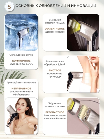 Фотоэпилятор лазерный домашний с охлаждением Mismon PRO (216b)