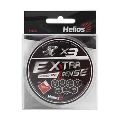 Купить шнур плетеный Helios Extrasense X3 PE 0.5/9LB 0,13мм 92м Red HS-ES-X3-0.5/9LB