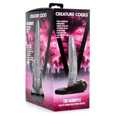 Серый фантазийный фаллоимитатор The Gargoyle Rock Hard Silicone Dildo - 23,6 см. - 
