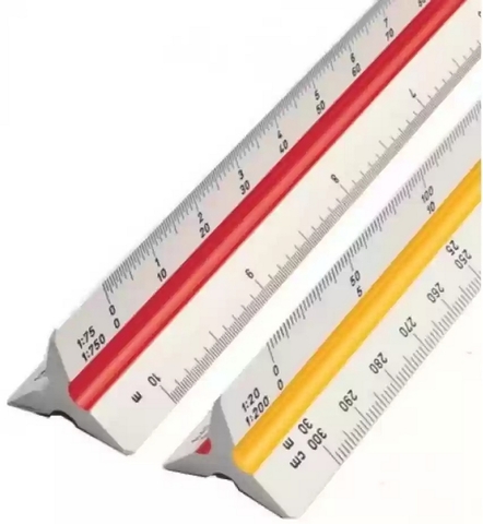 Линейка Rotring Architect 4, масштабная (1 : 100; 1 : 200; 1 : 250; 1 : 300; 1 : 400 и 1 : 500), трёхгранная, пластиковая (S0220641)