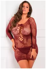 Ажурное облегающее платье Size + Rene Rofe 7067X