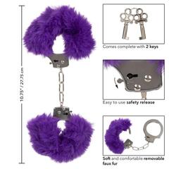 Металлические наручники с фиолетовым мехом Ultra Fluffy Furry Cuffs - 