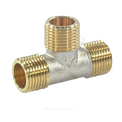 Тройник латунь никель Ду 15 (1/2") НР/НР/НР 9010 ГОСТ 32585-2013 Aquasfera 9010-01