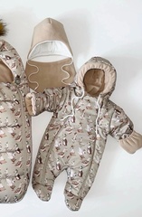 Зимний комплект на выписку "Пушинка принт" (model.33)