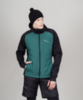 Премиальный костюм для лыж и зимнего бега Nordski Hybrid Hood Warm 2.0 Black-Alpine Green
