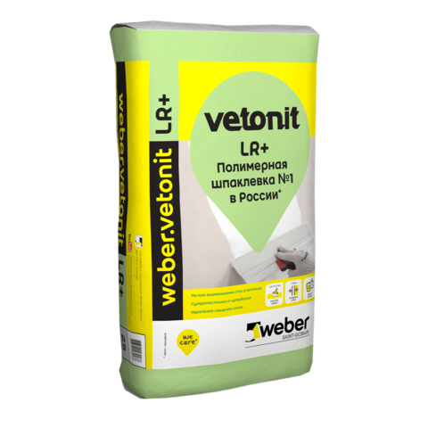 Шпаклевка weber.vetonit LR+ финишная полимерная белая, 20 кг