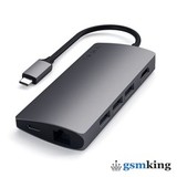 Satechi Type-C Multi-Port Adapter 4K with Ethernet V2 (USB-C PD to 3 x USB 3.0 ports + SD card slot + Micro SD card + Gigabit Ethernet + 4K HDMI) Space Gray ST-TCMA2M