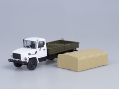 GAZ-3309 engine D-245.7 Diesel Turbo with awning white-beige AutoHistory 1:43