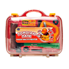 Набор инструментов в чемодане"Помогаю папе"с аккумулятором, 8 предметов