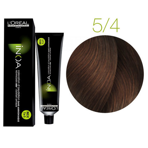 L'Oreal Professionnel INOA 5.4 (Светлый шатен медный) - Краска для волос