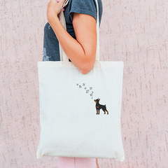 Тканевая сумка "Цвергпинчер и бабочки""