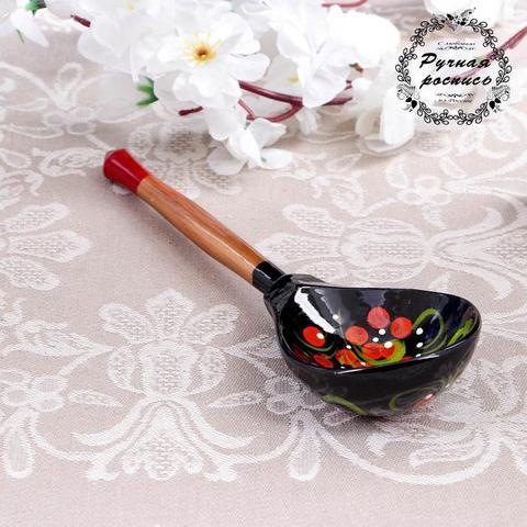Ложка полубаская «Чернушка», хохлома, микс