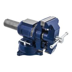 Тиски слесарные поворотные КОБАЛЬТ ширина губок 100 мм, захват 100 мм, 10 кг, наковальня, с поворотом в двух плоскостях, коробка (246-012)