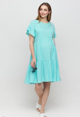 Платье для беременных и кормящих цвет аквамарин