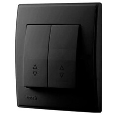 LESYA 705 4242 106 Выключатель проход. двойн. черн. бархат матовый вставкой (10шт)120шт