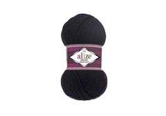 ALIZE "SUPERWASH COMFORT", 75% шерсть, 25% п/а, 100 гр, 420 м, Черный