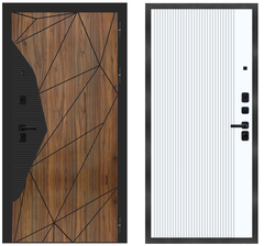 Купить Входная дверь М95 ФЛС-38 орех каньон коньяк вставка шагрень черная ФЛ-14 velluto bianco