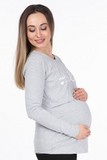 Лонгслив для беременных и кормящих 11089 серый