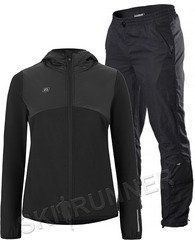 Женский ветрозащитный костюм Noname Hybrid Run Endurance 23 W Black с прямыми брюками