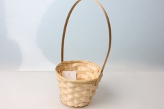 Корзина плетеная с ручкой (бамбук), Натуральный, D=13 см, H=9,5*28 см, 1 шт.