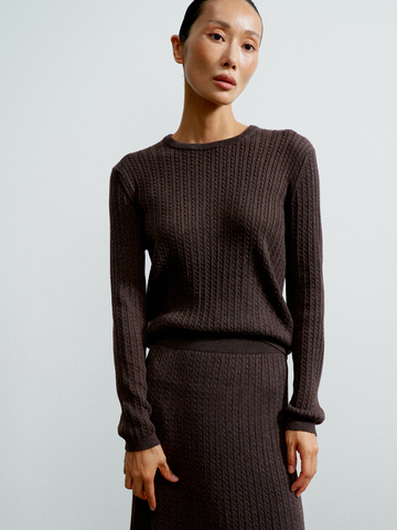 Джемпер SHANTY с длинным рукавом, шоколадный