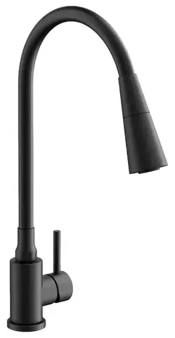 Смеситель для кухни BELZ B74810-7 гибкий излив, нержавеющая сталь, черный