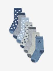 Носки хлопковые для мальчика Next 259-751, 7 шт., Синий, Серый