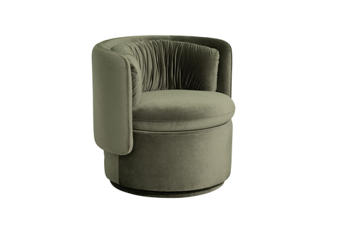 Кресло поворотное велюровое 76х72х71см Garda Decor зеленое