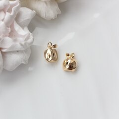 Подвеска Яблоко с фианитом 13*9 мм, позолота, П045