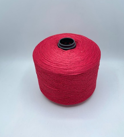 Бобинная пряжа (пр.Италия),Linette Pailletes, 450/100гр, 80% Лен, 20% Полиэстер(пайетка), цвет-Малиновый+пайетка. арт.36744