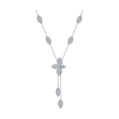 94071367- Колье ЛЕПЕСТКИ из серебра 925 пробы с фианитами