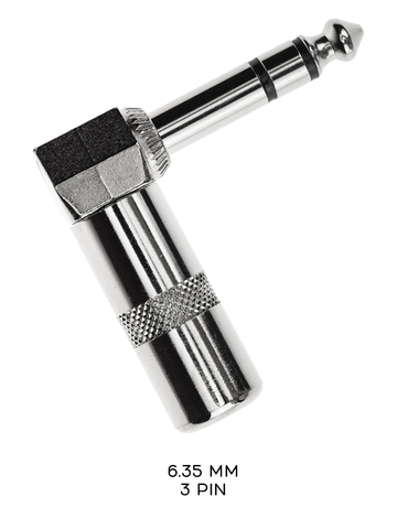 L-образный штекер, разъём на 6.35мм (3 пина)