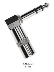 L-образный штекер, разъём на 6.35мм (3 пина)