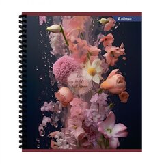 Тетрадь 48л., клетка, Alingar, гребень, блок офсет, мелованный картон (стандарт), "Розы"