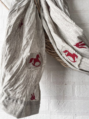 Шарф льняной комби. со штампами 