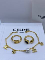 Браслет цепочка CELINE тонкий с подвесами в позолоте lux