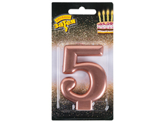 Свеча-цифра "5" Розовое золото 