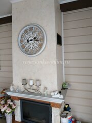 Отделка камина известковой штукатуркой Intonachino Minerale San Marco