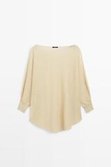 Massimo Dutti Свитер-накидка из смесового льна, песочный