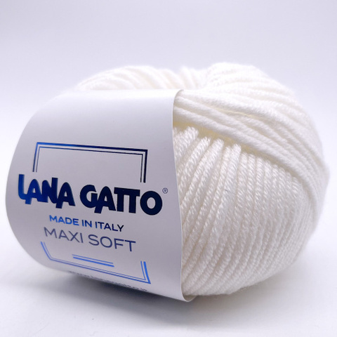 Пряжа Lana Gatto Maxi Soft 10001 белый