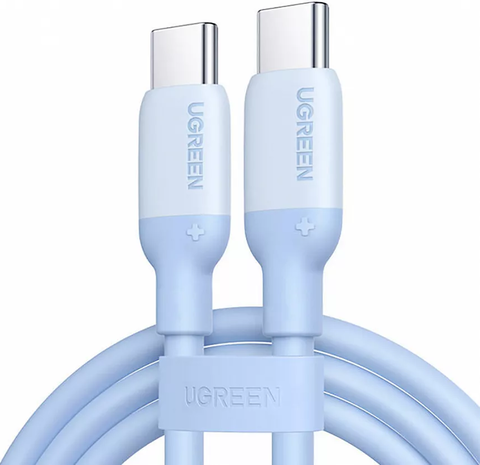 Кабель UGREEN US563 15279 USB-C to USB-C Silicone Fast Charging Cable 1м, Blue