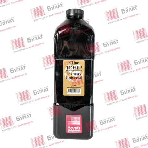 Тонер БУЛАТ s-Line Universal для Lexmark (Чёрный, банка 700 г), универсальный