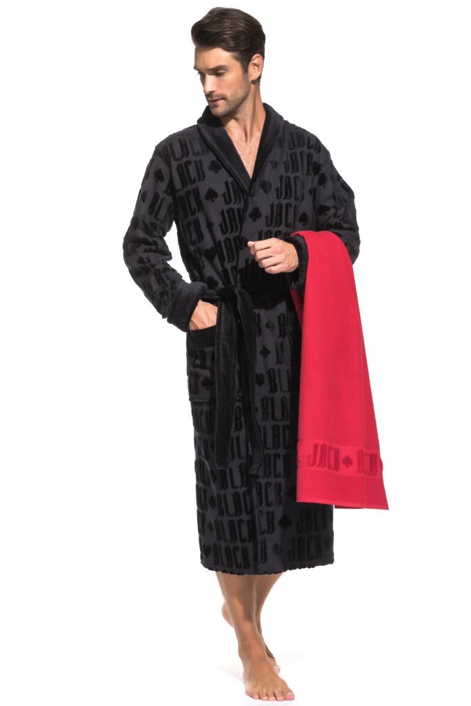 Набор: махровый халат и полотенце Black Jack в подарочной коробке (PM France)