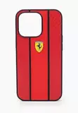 Кожаный чехол Ferrari NM для iPhone 13 (Красный с чёрным)