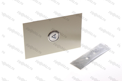 Пост вызывной врезной однокнопочный в сборе, круглая кнопка, символ "Стрелка", красная подсветка, крашеный RAL7032, ПЛВ14И-К1А0100ЩУ3, 0502.12.00.100С-01